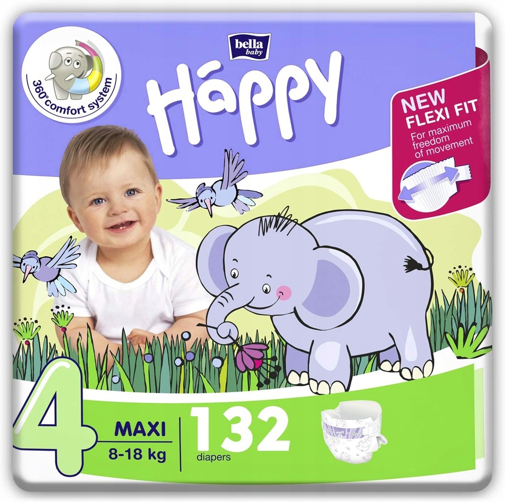Pieluszki Bella Baby Happy Maxi 4 132 sztuki