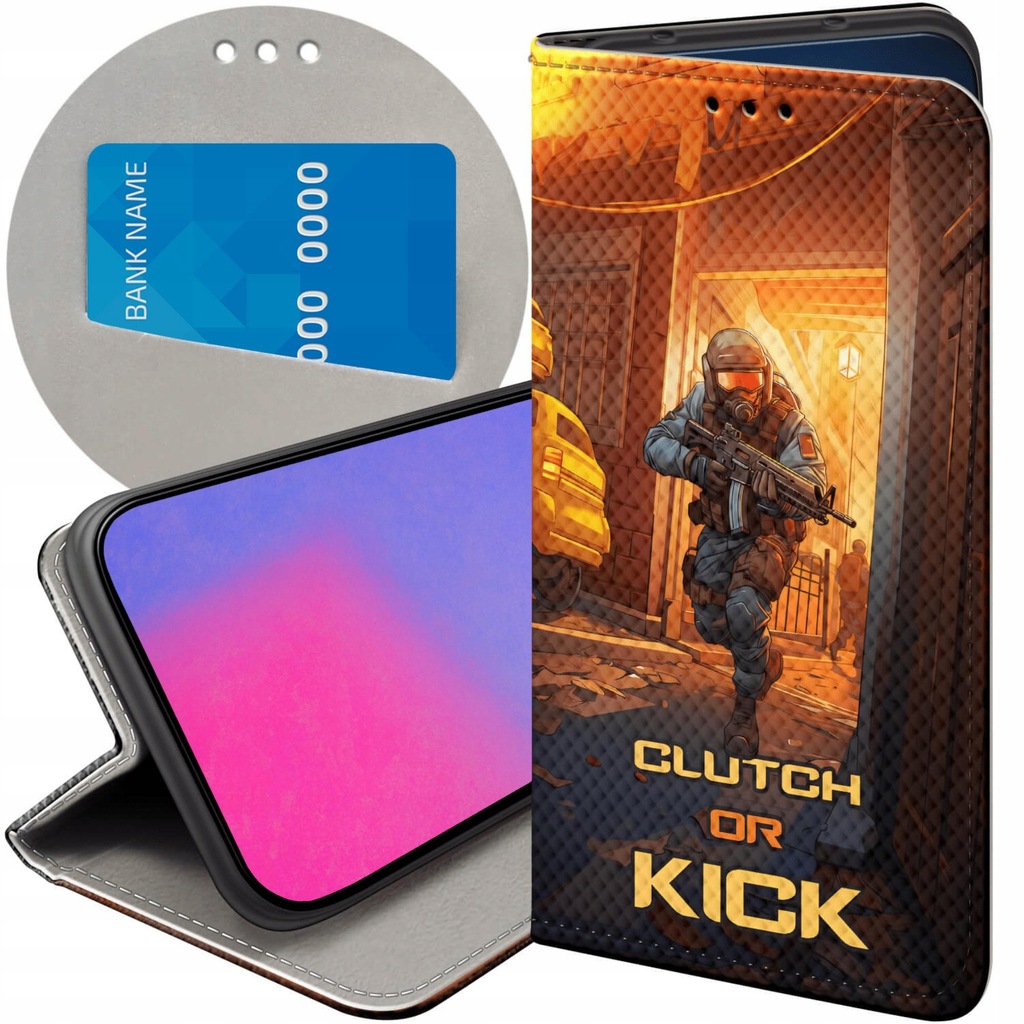 ETUI Z KLAPKĄ DO SAMSUNG GALAXY A15 WZORY CS GO COUNTER-STRIKE FUTERAŁ CASE