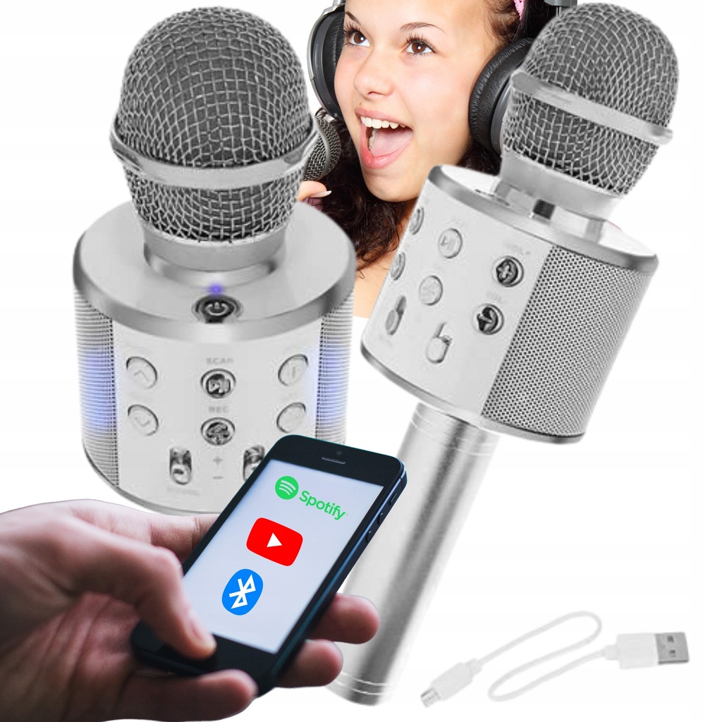MIKROFON KARAOKE GŁOŚNIK BEZPRZEWODOWY BLUETOOTH
