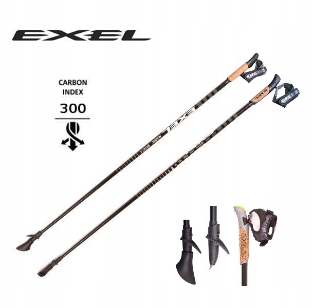 KIJE NORDIC WALKING EXEL SPORT X QLS 110 CM BLACK