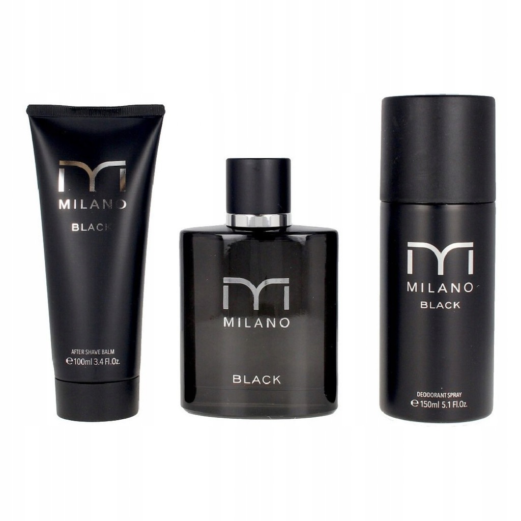 Zestaw Perfum dla Mężczyzn Milano Black (3 pcs)