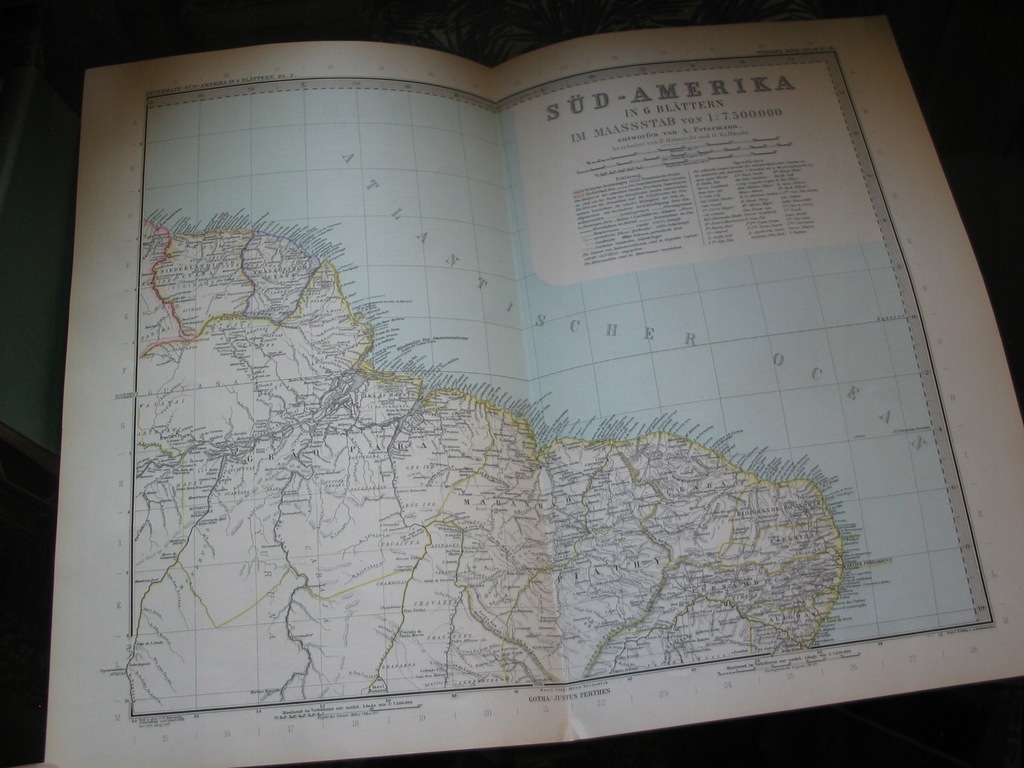 olbrz kolor mapa AMERYKA PŁD 50x38 cm 1896