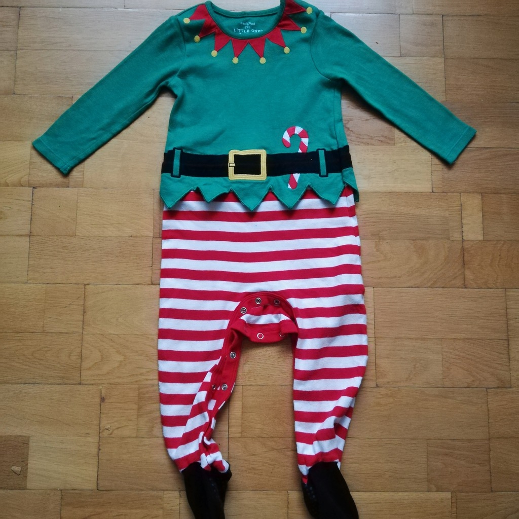 Świąteczne ubranko pajacyk strój elfa 86 hm zara