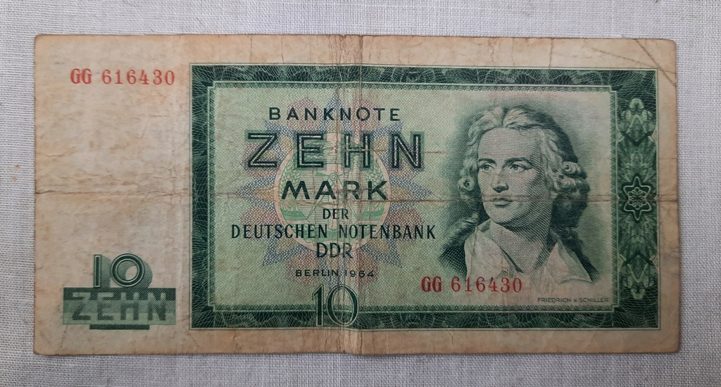 Banknot 10 marek 1964 r. Niemcy