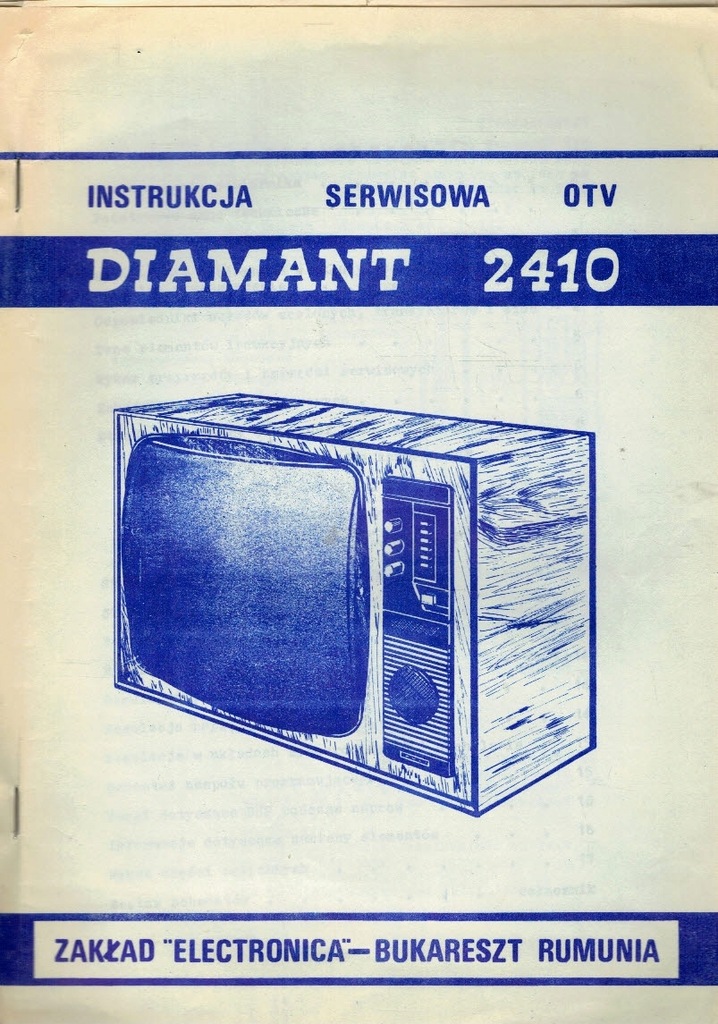 Instrukcja serwisowa Telewizor Diamant 2410 Unitra