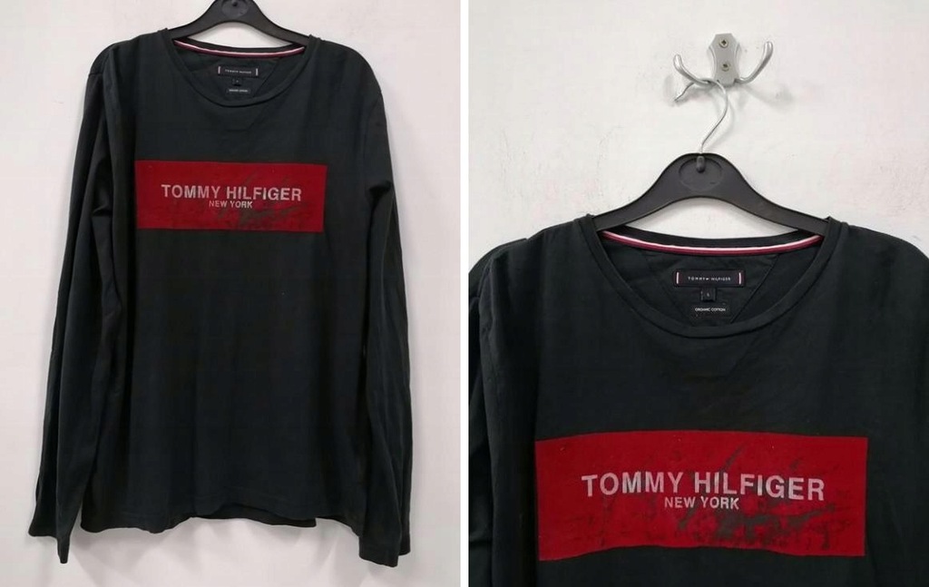 B318H6 TOMMY HILFIGER KOSZULKA CZARNA LOGO L