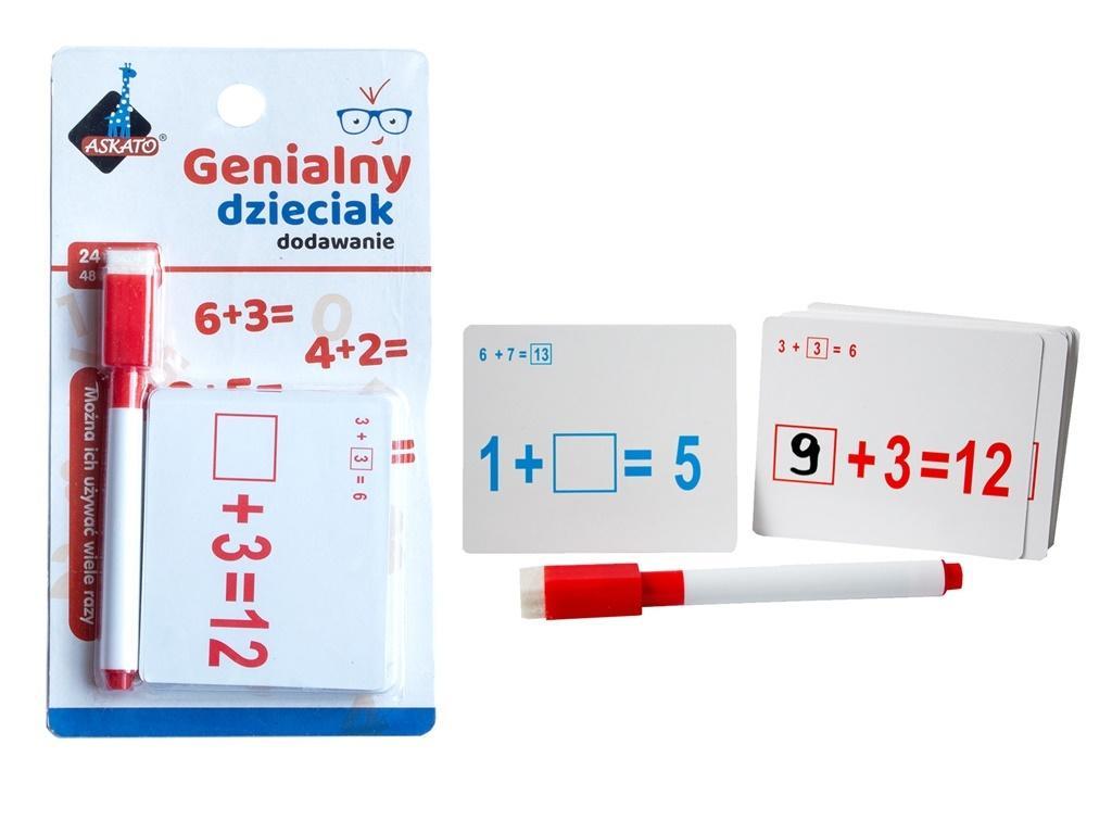 GENIALNY DZIECIAK - FISZKI MATEMATYCZNE DODAWANIE