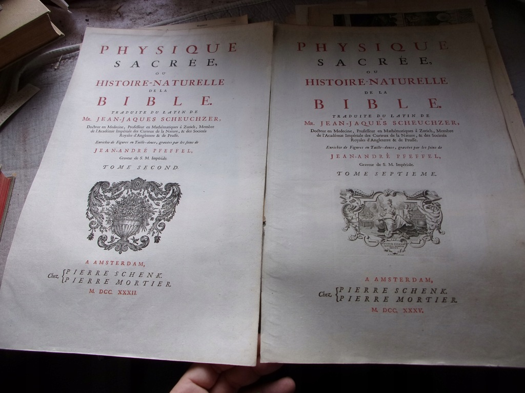 2 olbrz STRONY TYTUŁOWE ŚWIĘTA FIZYKA HISTORIA NATURALNA BIBLII 1735