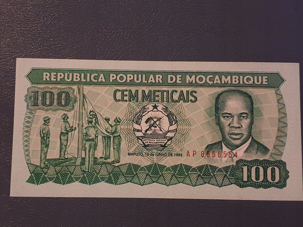 BANKNOT 100 meticais Mozambik1983r