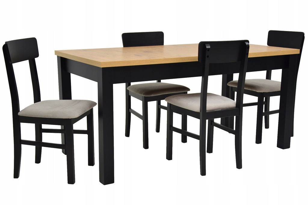 Stół 80x160/200 cm i 4 krzesła LEO inne kolory