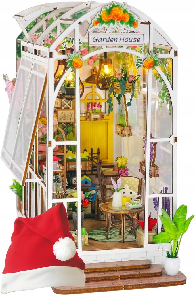 Domek dla Lalek Drewniany LED Piętrowy Retro Model do Złożenia DIY Meble