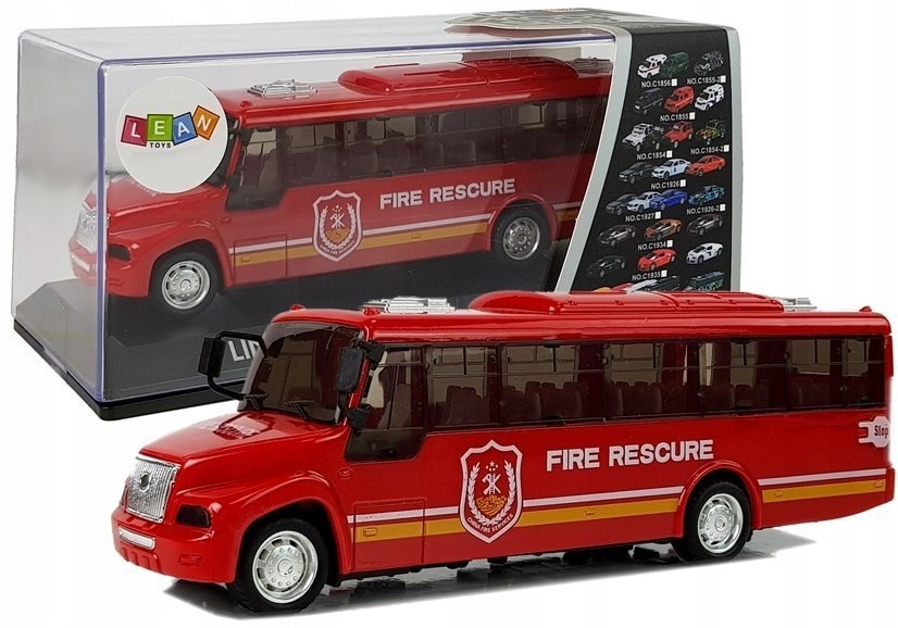Autobus Straży Pożarnej z Naciągiem Światłami i Dź