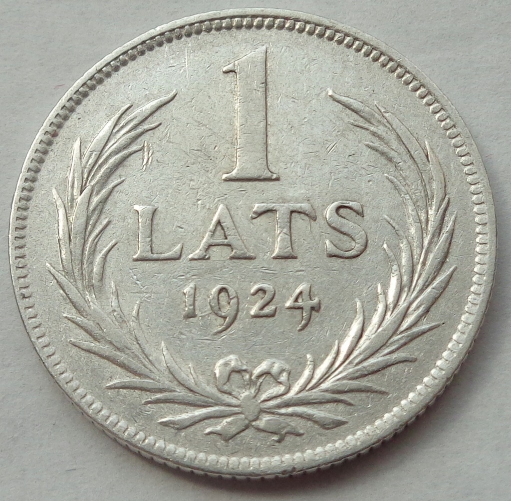 ŁOTWA - 1 LATS / ŁAT - 1924 - srebro