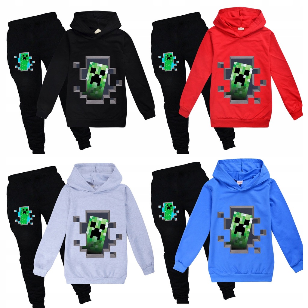DRES MINECRAFT CREEPER Bluza Spodnie 128 8 lat