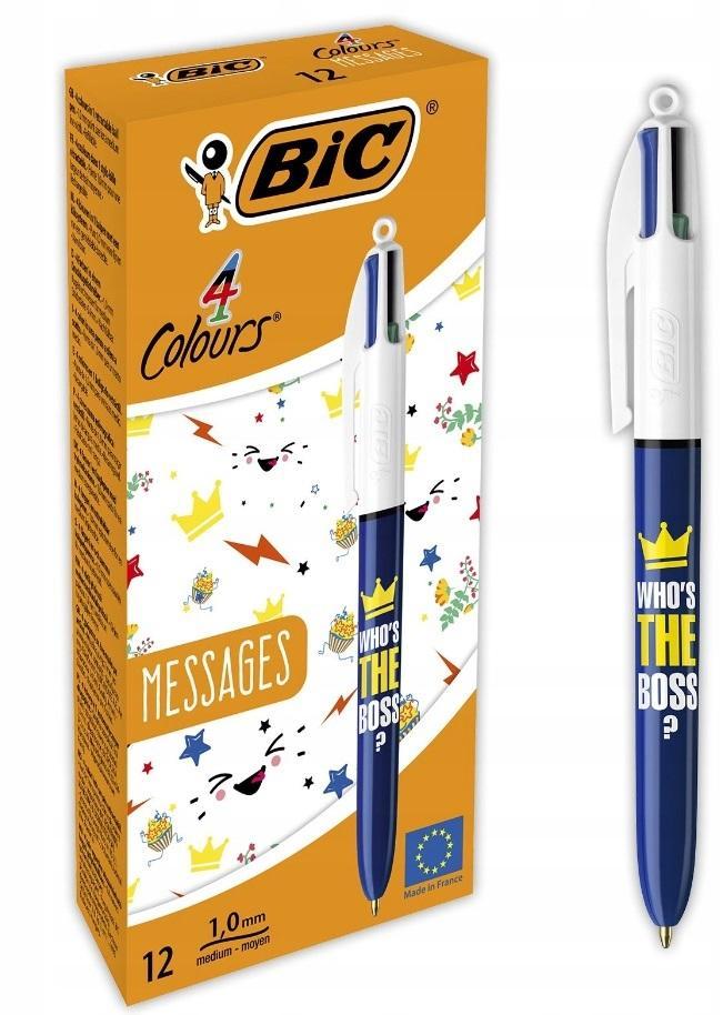 DŁUGOPIS 4 COLOURS MESSAGE BOSS (12SZT), BIC