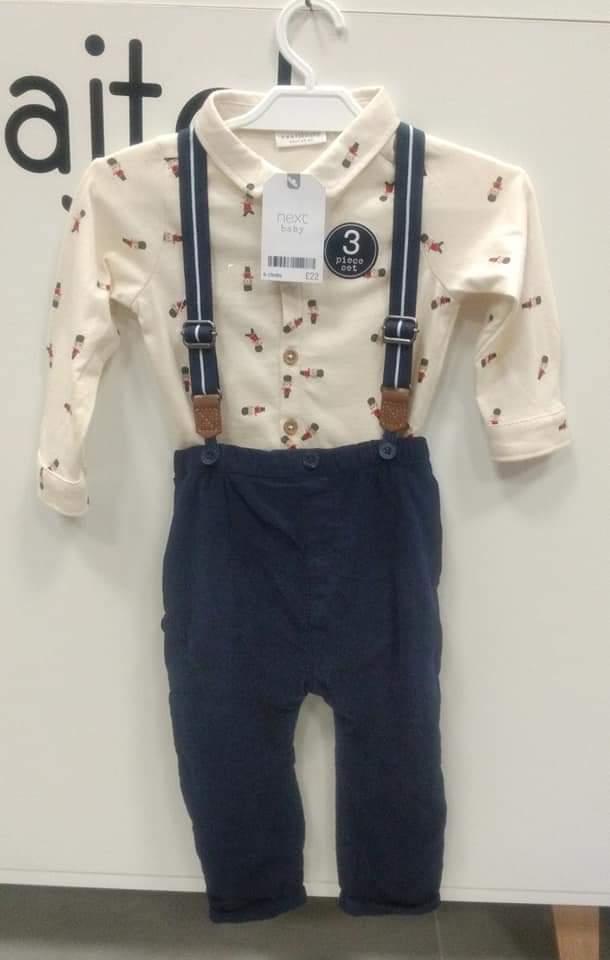 Next NOWY komplet r.80 (9-12m) spodnie body szelki