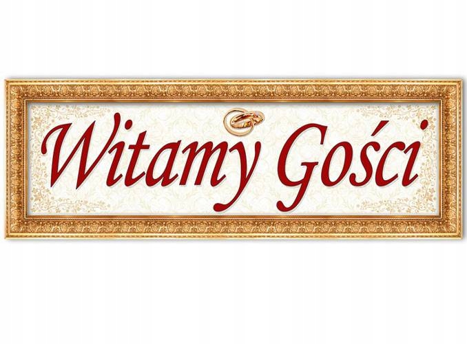 Plakat weselny Witamy Gości 24x68cm 1s Ślub Wesele