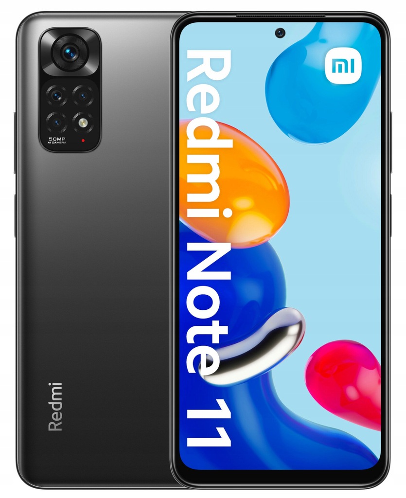 Smartfon XIAOMI Redmi Note 11 4/128 GB 6.43" 90Hz Grafitowy / Świetny stan!