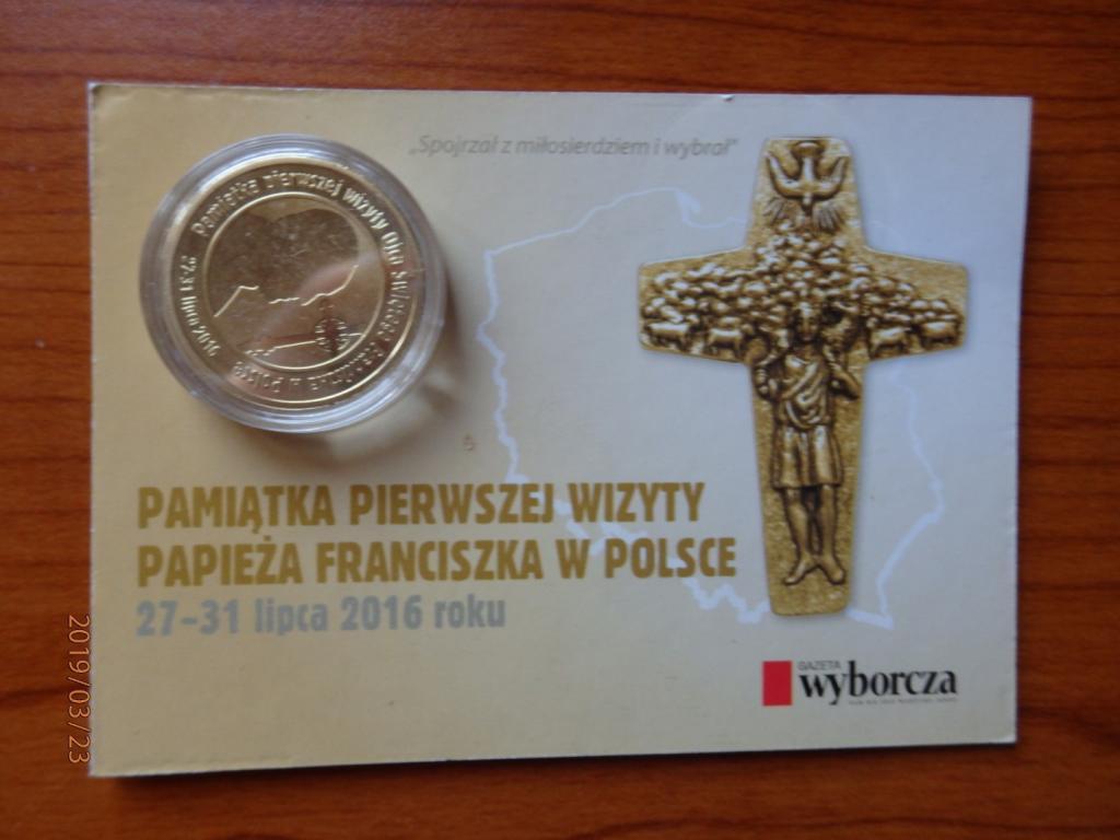 Numizmat Papież Franciszek w Polsce Mennica Polska