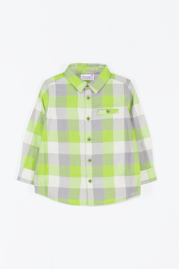 Zielona chłopięca koszula w kratę 80