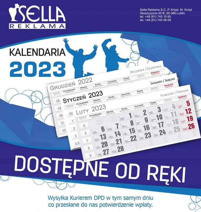 KALENDARIA KALENDARIUM Trójdzielne 2023 - 100 kpl.