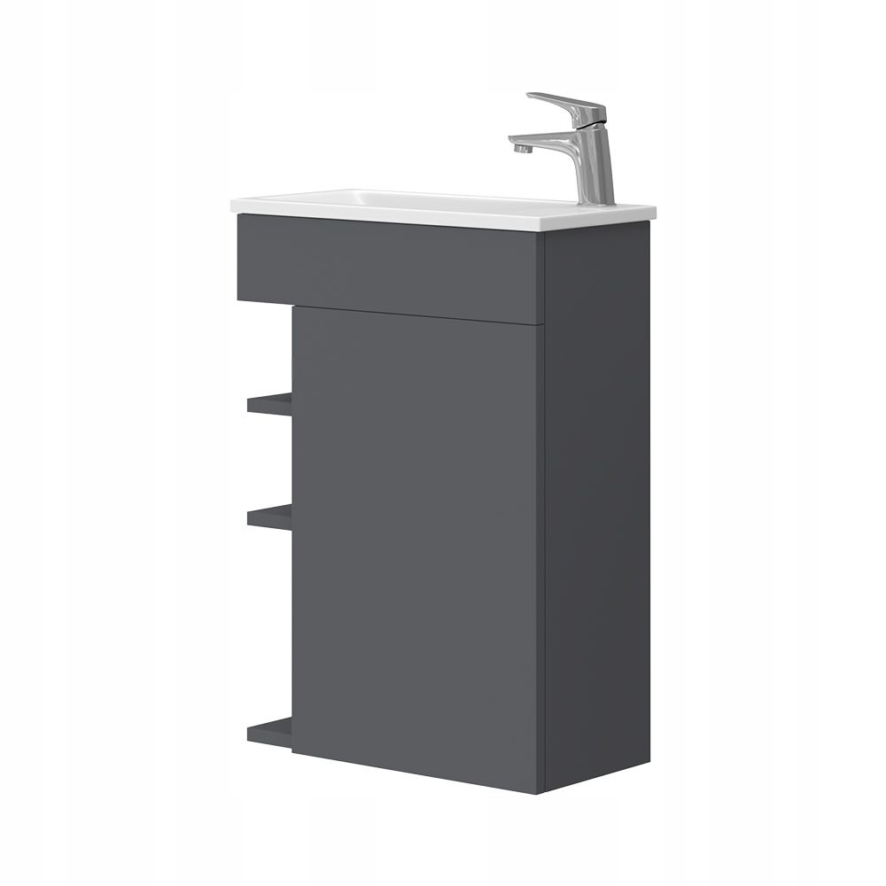 Zestaw mebli łazienkowych Antracyt 2 części, z umywalką, Amadeo