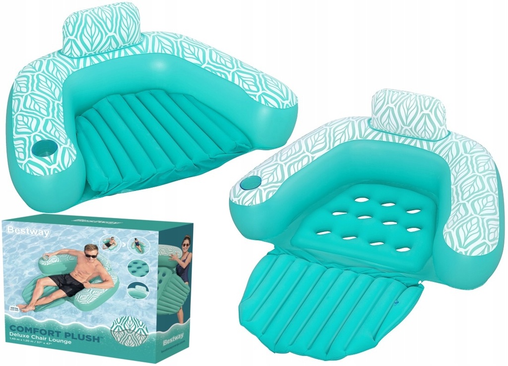 2w1 DMUCHANY FOTEL DO PŁYWANIA MATERAC PONTON BESTWAY 43719