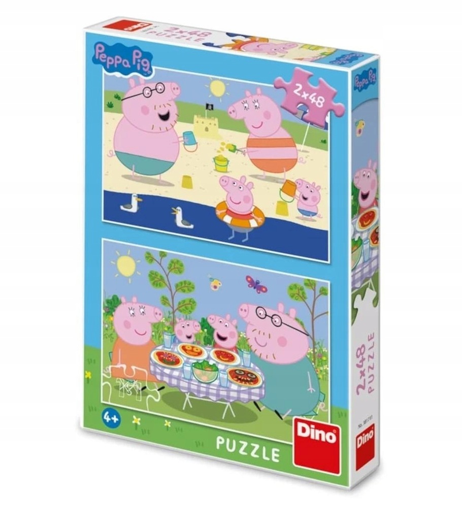 PUZZLE 2X48 ŚWINKA PEPPA NA WAKACJACH