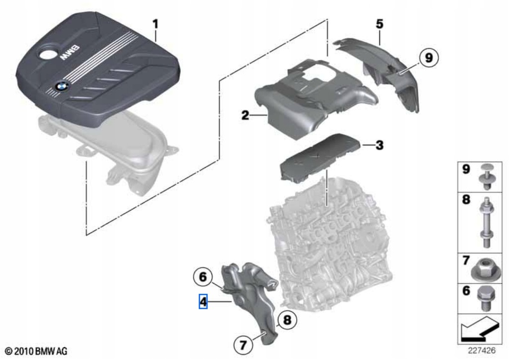 11148515770 Osłona akustyczna przednia BMW 5' F10 F11 X3 F25 X5 F15