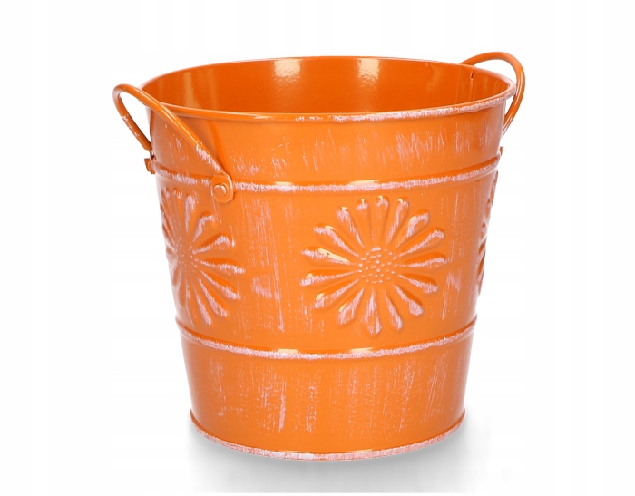Osłonka na zioła, kwiaty doniczka wiaderko orange