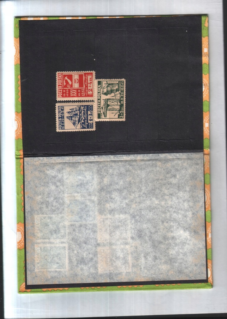 Filatelistyka -1945 - 3 znaczki czyste Liga Morska