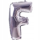 Balon Litera "F" 45,5cm (18") srebr