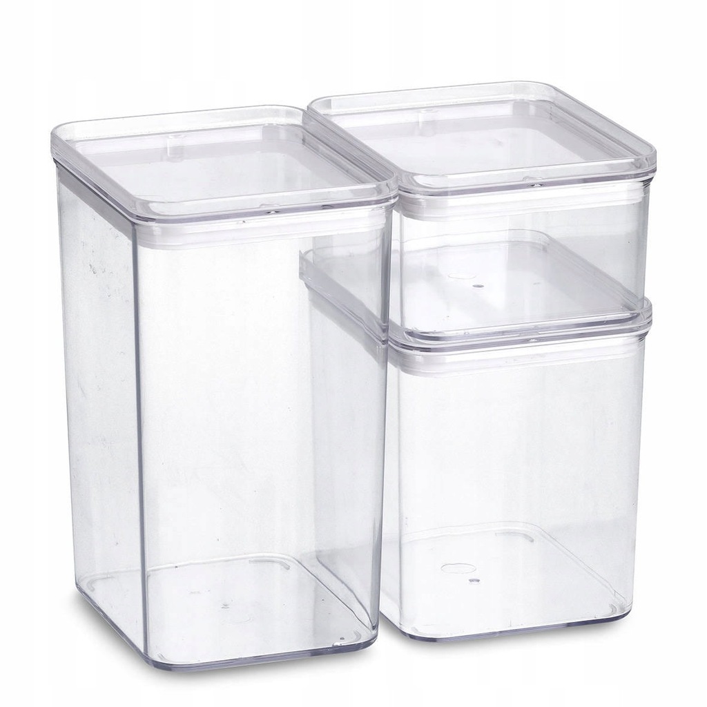 Zestaw Pojemników na Żywność, 3 Sztuki Przezroczysty