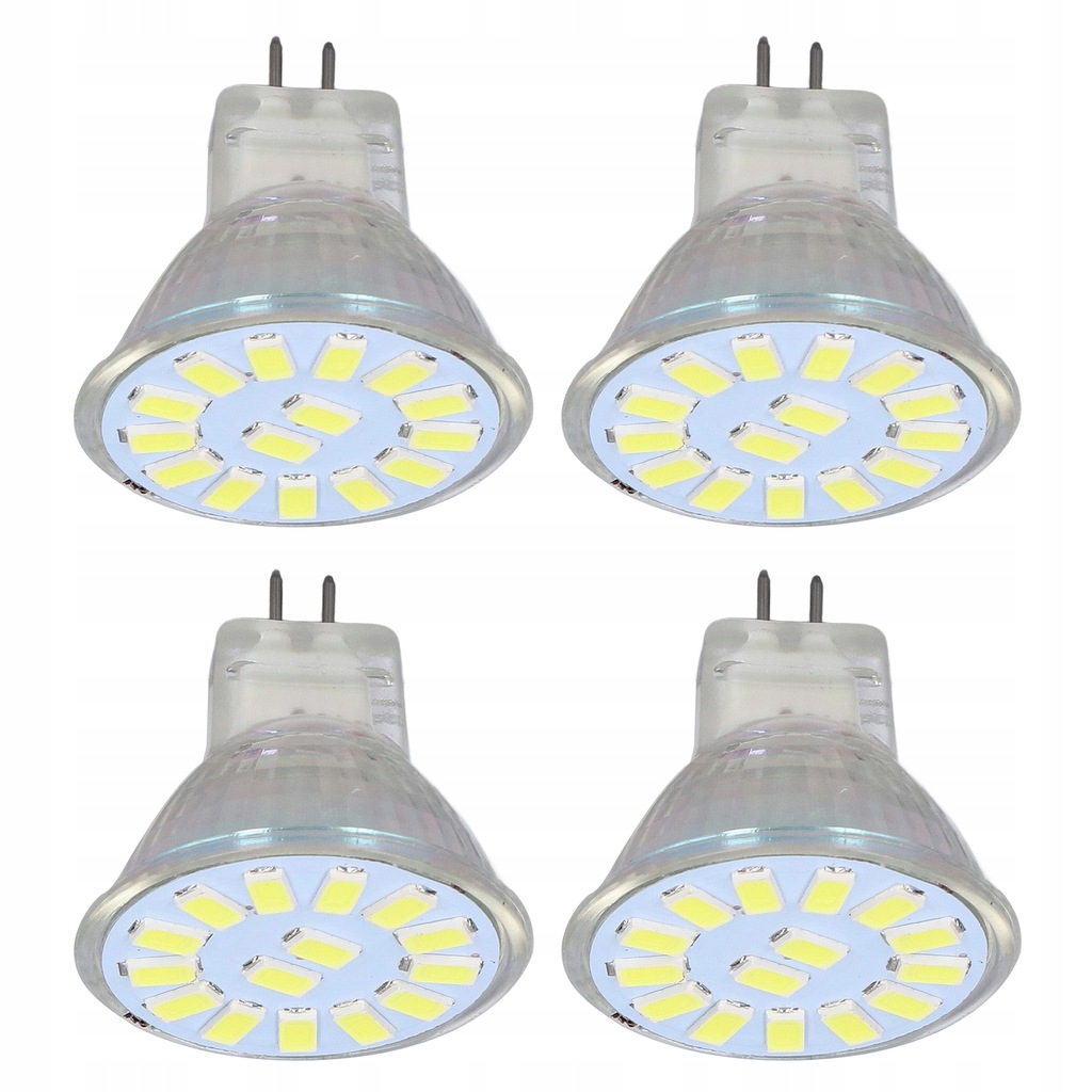 4 SZTUK 15LED MR11 Żarówka 5W 500LM Podwójna