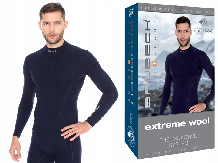 WEŁNIANA BLUZA BRUBECK Extreme Wool Men Granat L