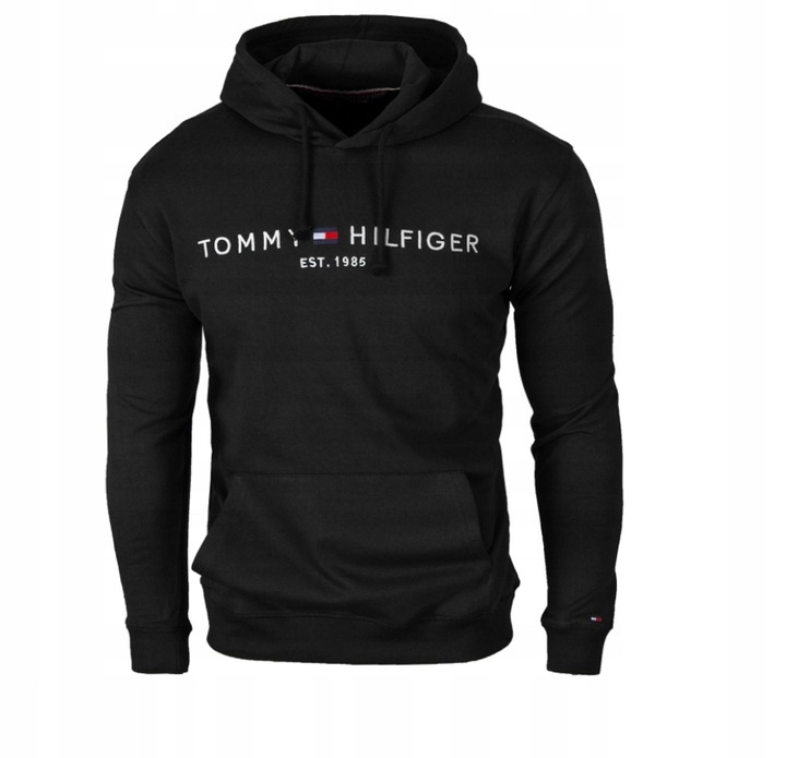 BLUZA TOMMY HILFIGER EST.1985 DUŻE LOGO CZARNA XXL