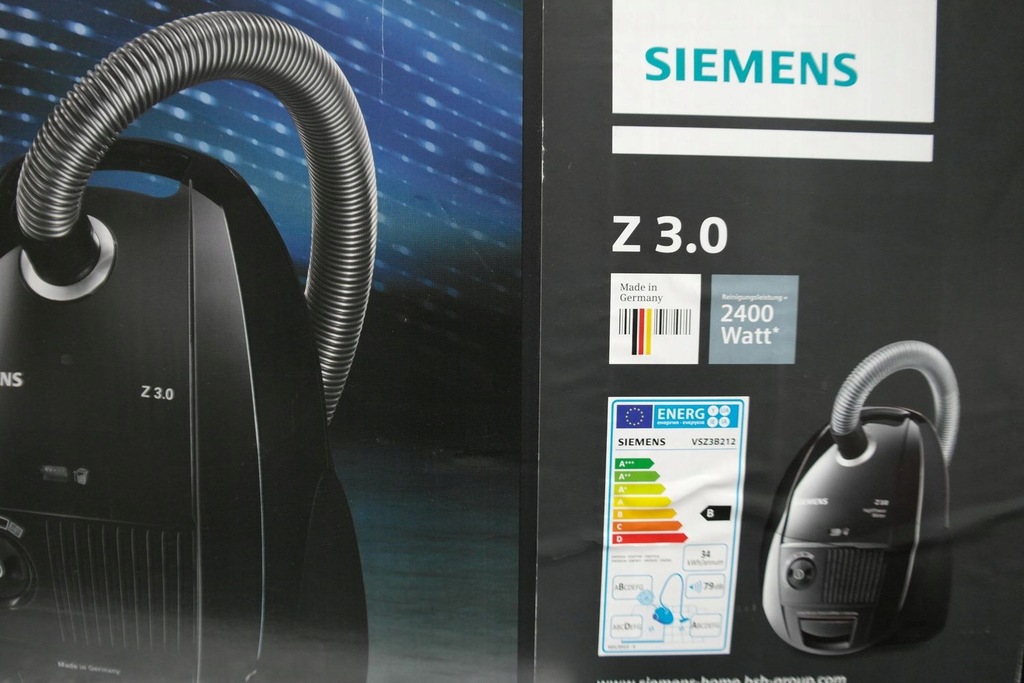Odkurzacz workowy Siemens VSZ3B212 2400W Z 3.0 FV - 7409559100 ...