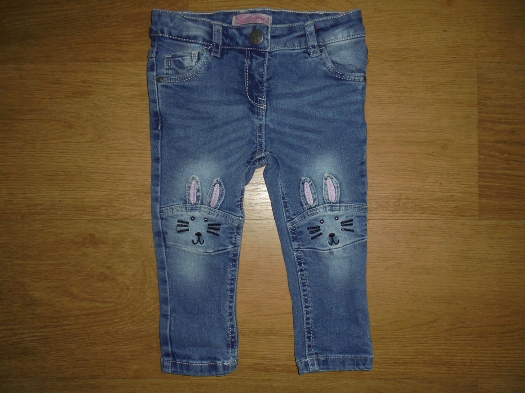 DENIM_BOSKIE SPODNIE Z KRÓLICZKAMI_80 CM