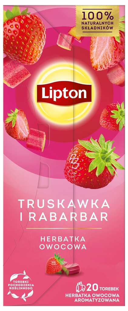 Lipton Herbata owocowa Truskawka i Rabarbar 20 szt