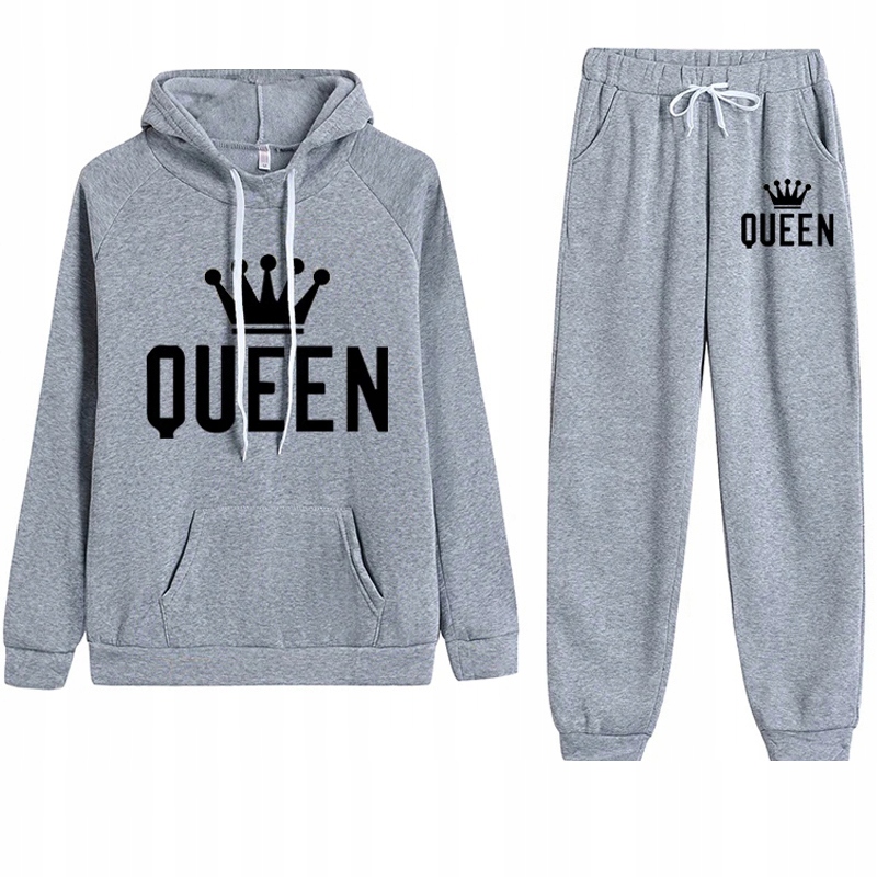 MODNY KOMPLET DRESOWY DAMSKI SPODNIE BLUZA KOLORY QUEEN CIEPŁA WYOGNDA