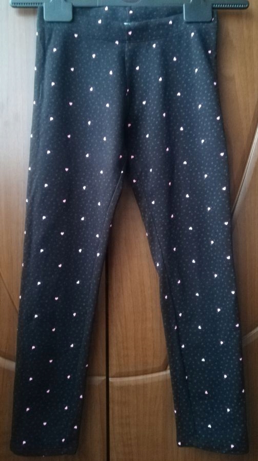 H&M Legginsy bawełniane czarne wzór r. 140