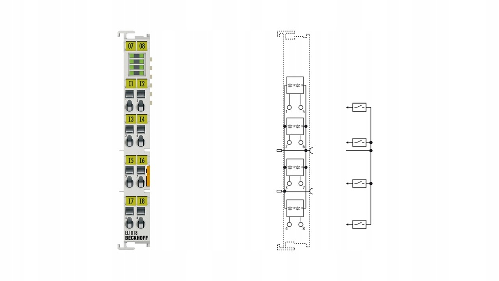 EL1018 EtherCat 8 Kan BECKHOFF Terminal Wejsciowy