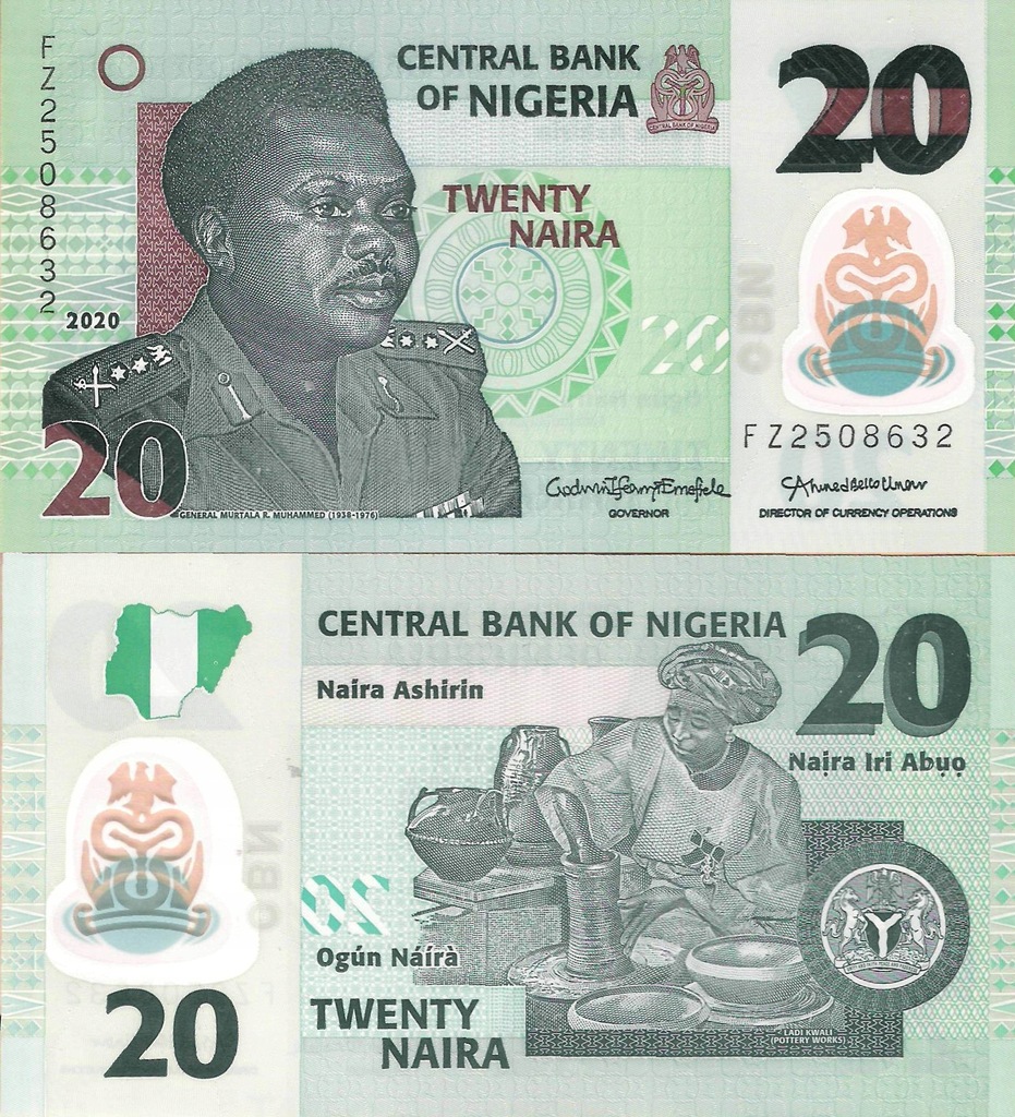 Nigeria 2020 - 20 naira - Pick NEW UNC POLYMER