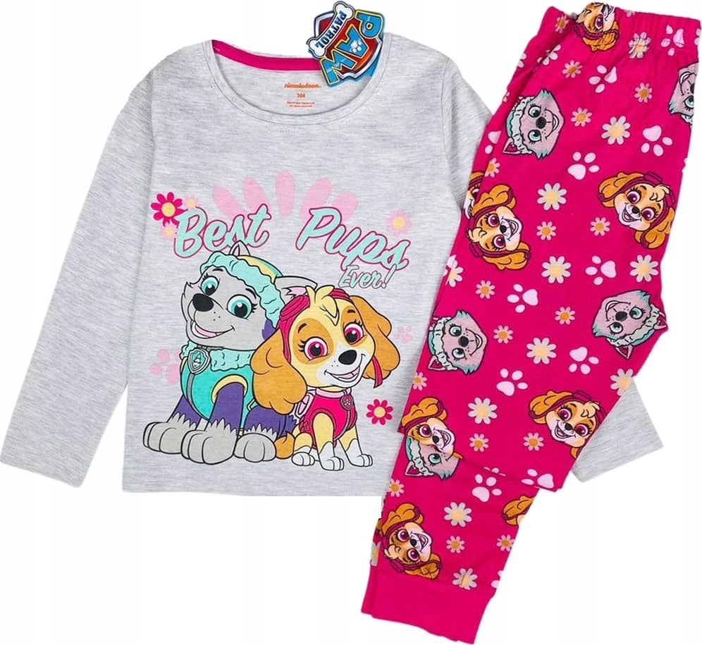 Psi Patrol piżama dla dziewczynki dziecięca pidżama Skye szara 128 cm