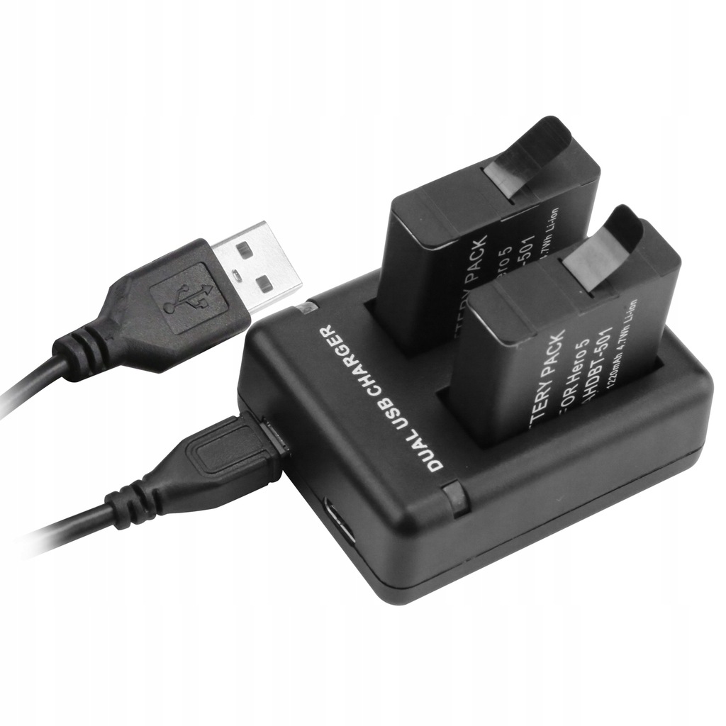 Ładowarka podwójna USB do akumulatora AHDBT-501 do GoPro Hero 8 7 6 5