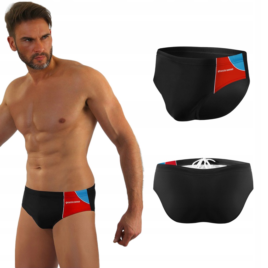 Wygodne slipy kąpielowe męskie MAXI Sesto Senso 402 czarne 3XL