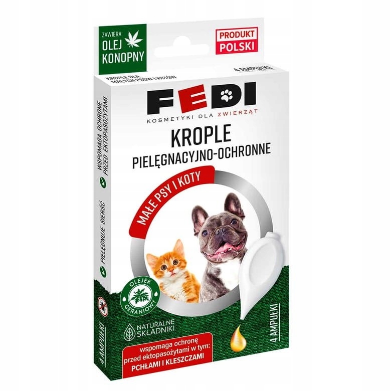 FEDI Krople na pchły i kleszcze 4×1 ml - dla małyc