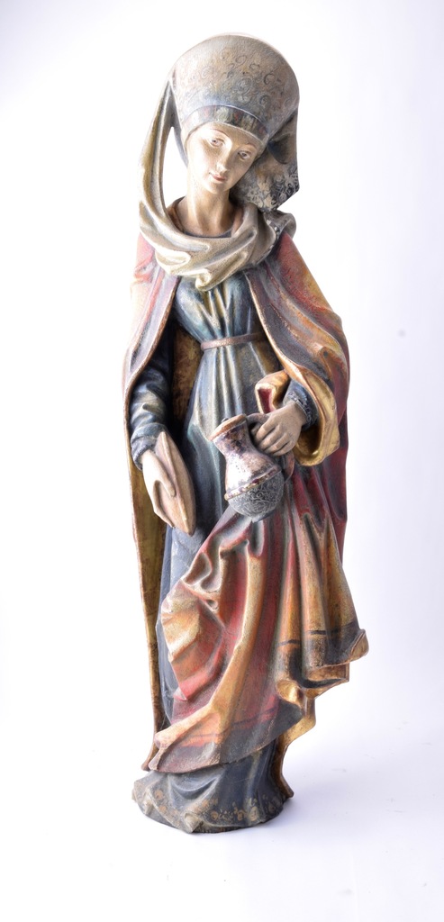 Święta Elżbieta rzeźba w drewnie XX wiek 100 cm