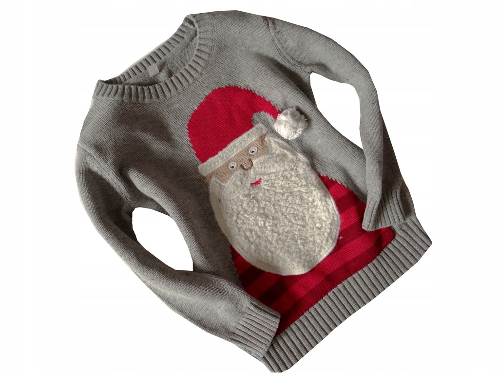 świąteczny sweterek z Mikołajem*92 / 18-24 M