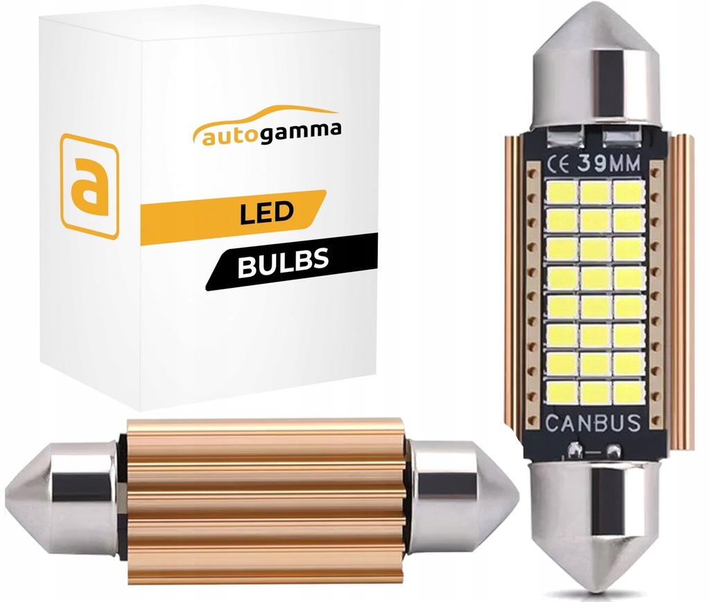 Żarówka LED C3W C5W C10W 39mm 21 SMD Canbus Rurka - 12988730376 ...